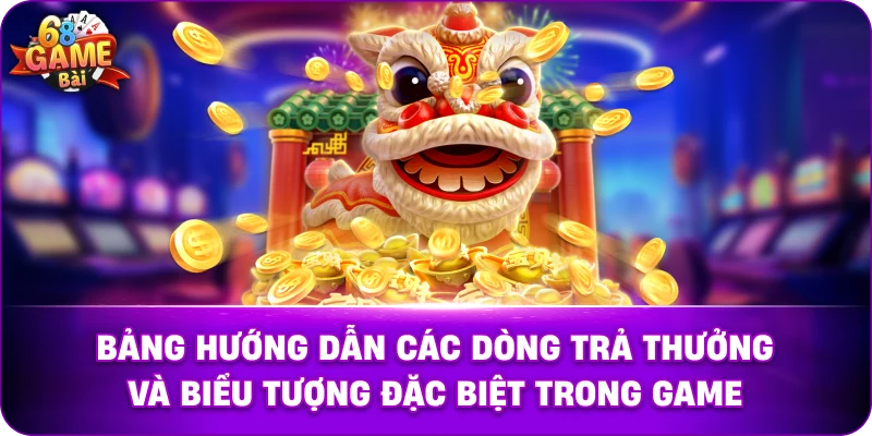 Bảng hướng dẫn các dòng trả thưởng và biểu tượng đặc biệt trong game.
